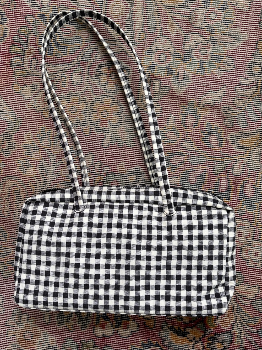 Baggu Gingham Check Bowler Bag - Black & White - Picture 2 of 4